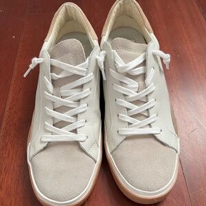 Dolce Vita Zina Sneakers, sz 8.5, worn twice, white and metallic